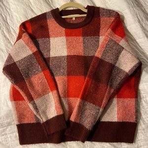 Madewell Fenimore Pullover In Red Plaid